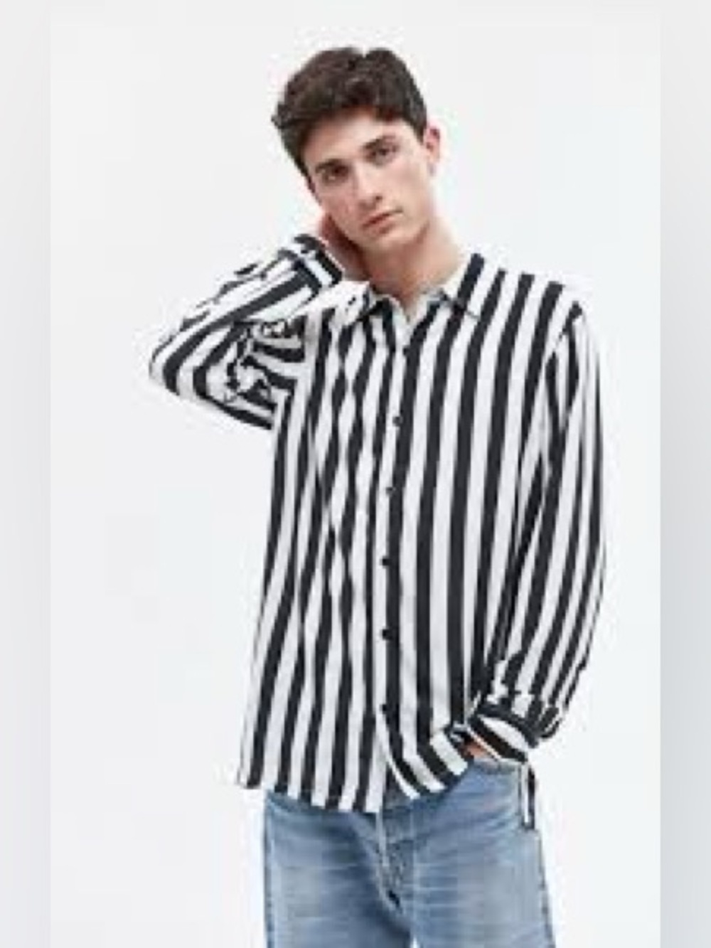 PAC Sun Wide Stripe Men’s Short Sleeve Button Down Shirt Size: Large